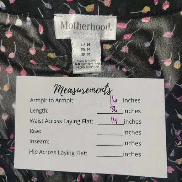 Motherhood Maternity Black Floral Mini Dress M - Picture 7 of 7